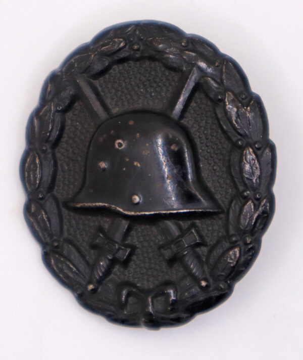 WWI Deluxe Black Wound Badge, Three Piece Screwback Design D.R.G.M.