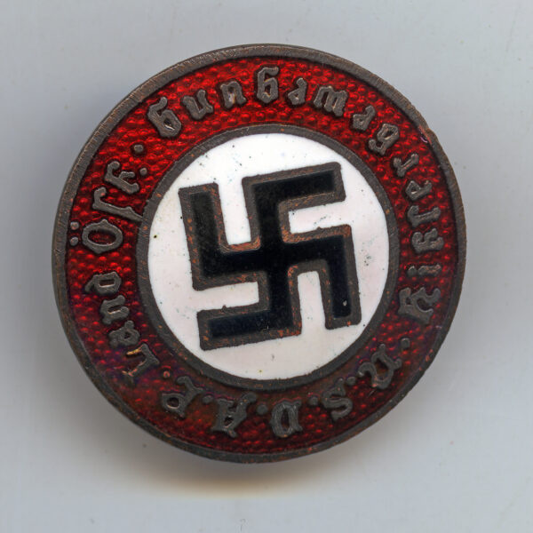 Early Austrian Nazi Party badge 1933-34. NSDAP Land Öst."Hitlerbewegung" - First type