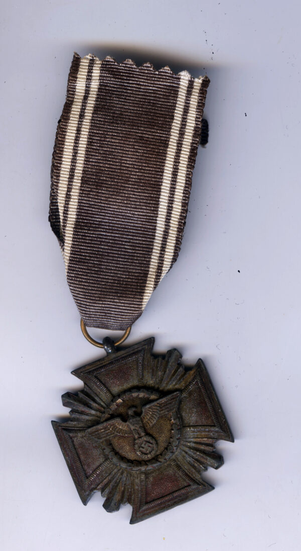 Original German WWII NSDAP Party Long Service Award Third Class with Ribbon - 10 Years